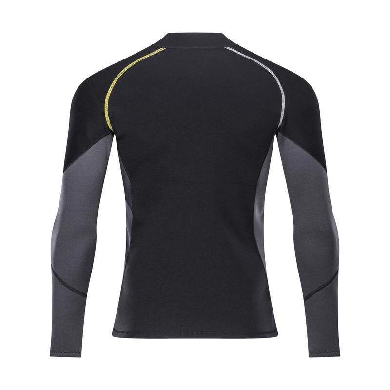 ZCCO Wetsuit Top Men's 1.5mm Neoprene Wetsuits Jacket,Front Zipper Long Sleeves Diving Suit for Scuba,Snorkeling,Diving Swimming,Surfing (Black, XXXX-Large) - Image 3